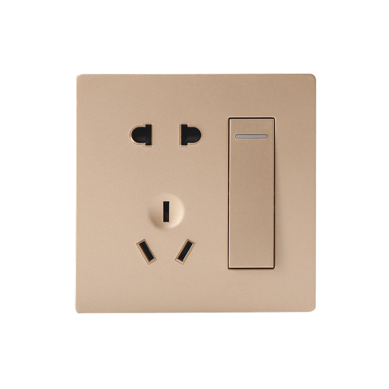 Intelligent K1 switch two-three socket (golden)