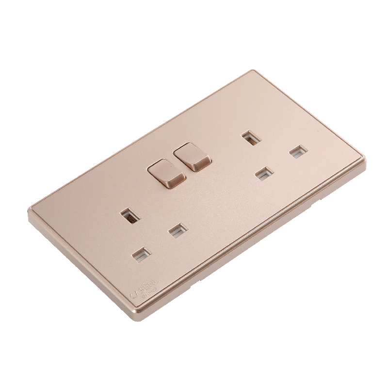 Double switch double 13A square plug